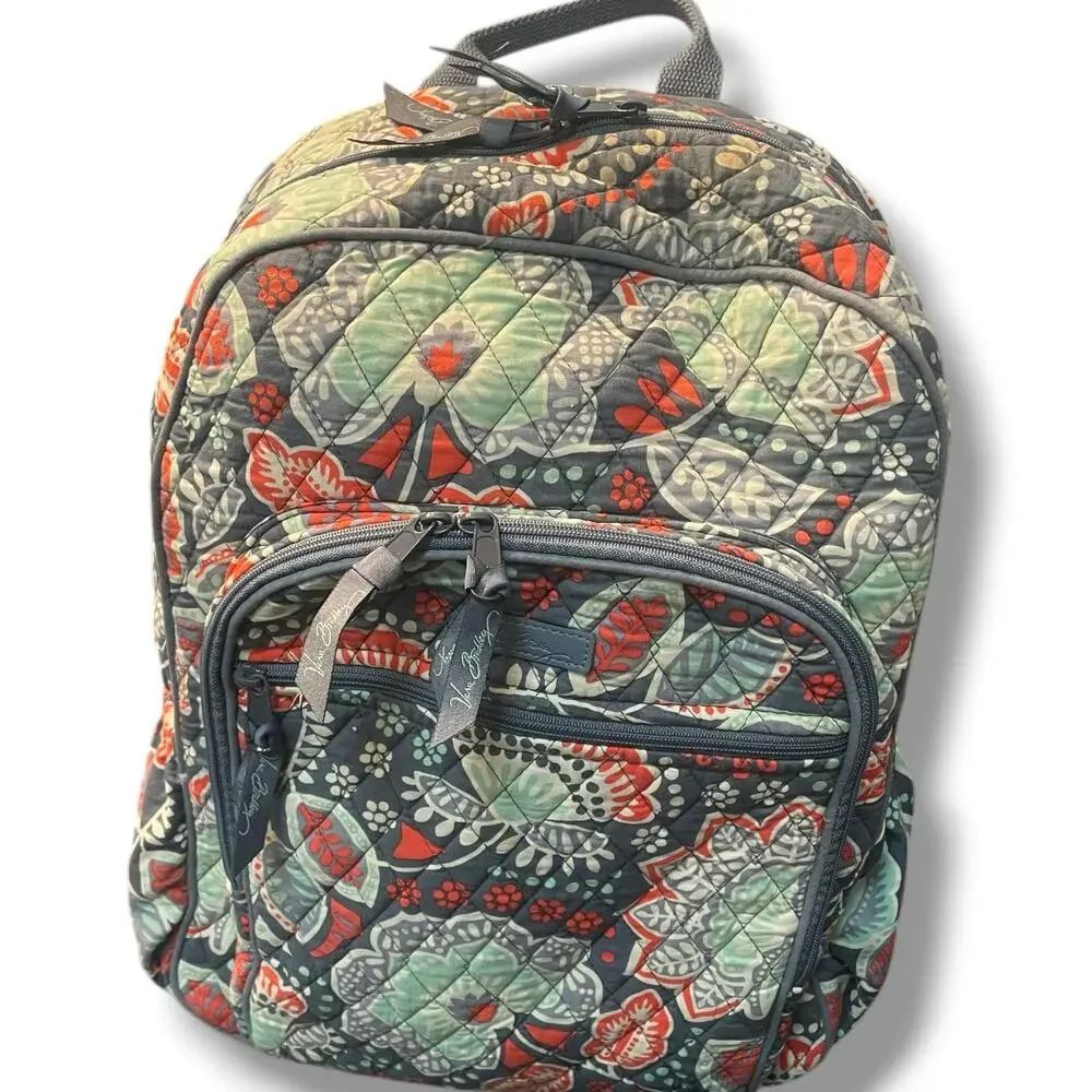 Vera Bradley Campus Backpack Nomadic Floral Quilted Travel Bag Carry On Large - Picture 15 of 16